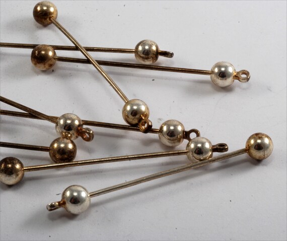 Lot Of 4 Vintage Silver Plated Brass HEX Ends Collar Bars Steampunk DIY A1