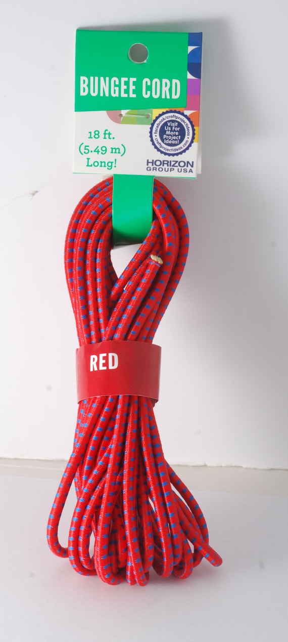 Raw Bulk Red Bungee Cord 18 Ft for DIY Projects Etc 1 8 Thickness New on Card Etsy