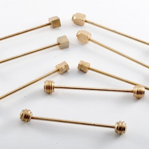 Super Lot Of  8 Vintage  Solid Brass MIXED End Collar Bars  New Old Stock DIY Steampunk Piercings Jewelry Making