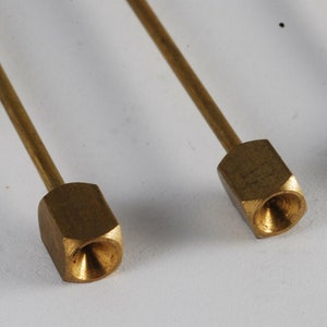 Lot Of 6 Old Vintage Collar Bars Indented Ends For Gems Or Rhinestones  Genuine Brass