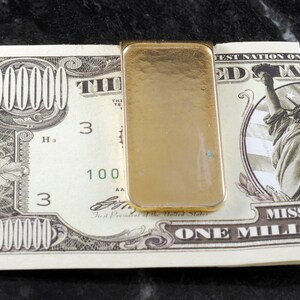 DIY Money Clip Gold Plated Brass Rectangle w Rounded Corners New Old Stock. 48mm x 20mm