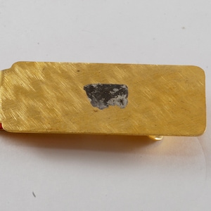 DIY Geldklammer vergoldet Messing Rechteck w Abgerundete Ecken New Old Stock. Beschädigtes Finish