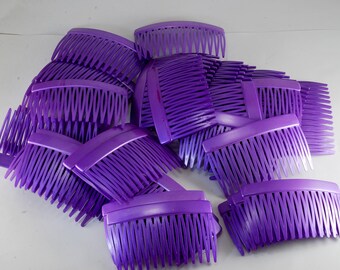 Vintage 80’s Hong Kong Purple Hair Comb Set Vintage Travel Foldup Brushes Comb Combo Blue Purple Hong  main image 4