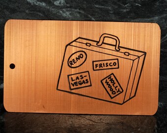 Etiquetas de equipaje vintage cobre plateado latón metal DIY inacabado nuevo viejo stock