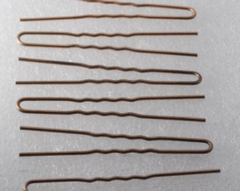 Vintage Lot of 6 Hair Pin Bobby Pins Sticks Brass Tone Metal DIY Hair Accessory