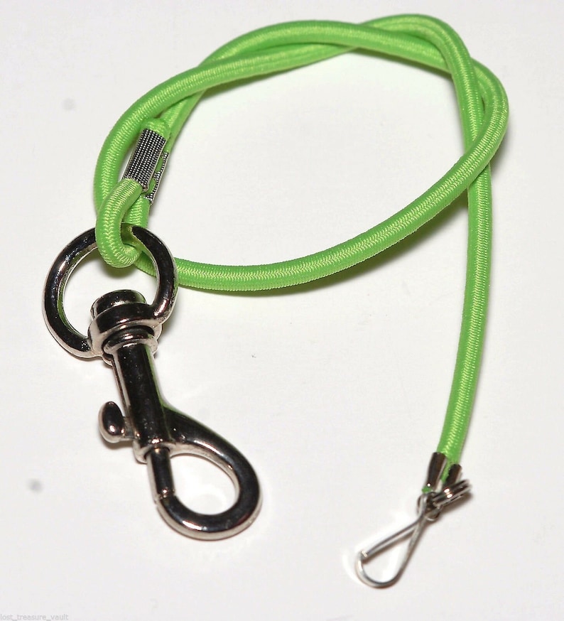 Stretchy Bungee Cord Id Badge Card Holder Light Weight Clasp Green Etsy