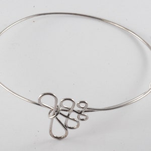 Vintage Silver Metal Eternity Symbol Adjustable Wire Bracelet Jewelry