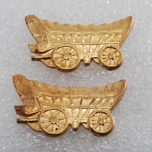 Dell&#39;annata Chuck Wagon timbratura coppia ben dettagliata ottone metallo vecchio West