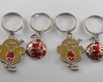 Lote de 4 LLAVEROS DIVERTIDOS Fob Usado Dañado DIY