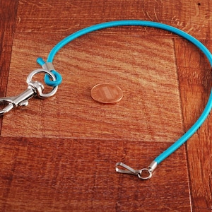 Stretchy Bungee Cord Id Badge Card Holder Light Weight Clasp Aqua Blue