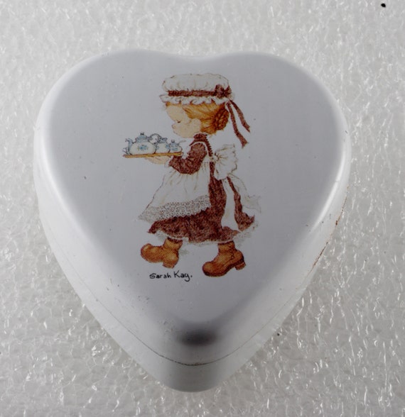 Vintage Heart Shaped Tin Little Maid Sarah Kag Valentine Australia 