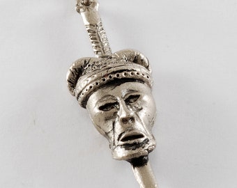 Vintage Myan Mexicano Colgante Plata Tono Metal DIY Reutilizar Accesorio de Joyería