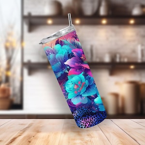 Floral Stainless Steel Tumbler  20oz Insulated Travel Mug  Eco-Friendly Gift  Summer Drinkware  Coffee & Tea Cup