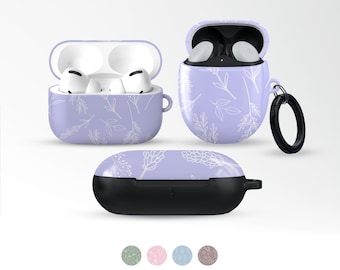 Botanical Line Art Earbuds Case, Tough Protective Cover