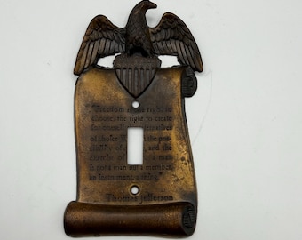 Vintage/Antique Brass Eagle Patriotic Light Switch Cover