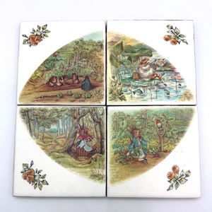 Beatrix Potter Peter Rabbit and Friends Tile Coaster Set of 4