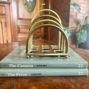 Vintage 1980s Brass Arched Letter Holder/mail Organizer Desk Office Decor/ Napkin Holder