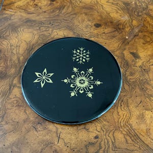 Black and Gold MCM Trivet with Cork Backing