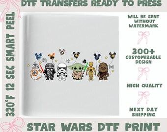 Disney Star Wars Characters DTF, Cute Star Wars Friends Dtf, Star Wars Mickey Balloons Dtf, Custom Disneyland Star Wars Dtf Transfers.