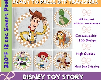 Custom Checkered Toy Story Dtf Transfer, Toy Story Matching Dtf Print, Disney Toy Story Trip Dtf, Checkered Toy Story Matching Heat Press.