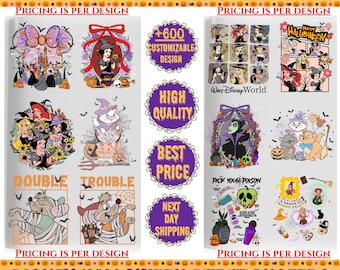 Custom Princesses Halloween Dtf Print, Disney Princesses Halloween Matching Dtf Print, Disney Witch Dtf, Disney Halloween Party Dtf.