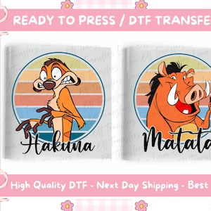 Hakuna Matata Lion King Animal Kingdom DTF Transfer, Disney Lion King DTF Transfers, Lion King Heat Transfer, Disney Ready to Press.