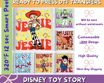 Retro Toy Story Matching DTF Transfer, Woody Dtf, Buzz Dtf, Jessie Dtf, Disney Toy Story Matching Dtf Transfer, Disney Toy Story Trip Dtf.