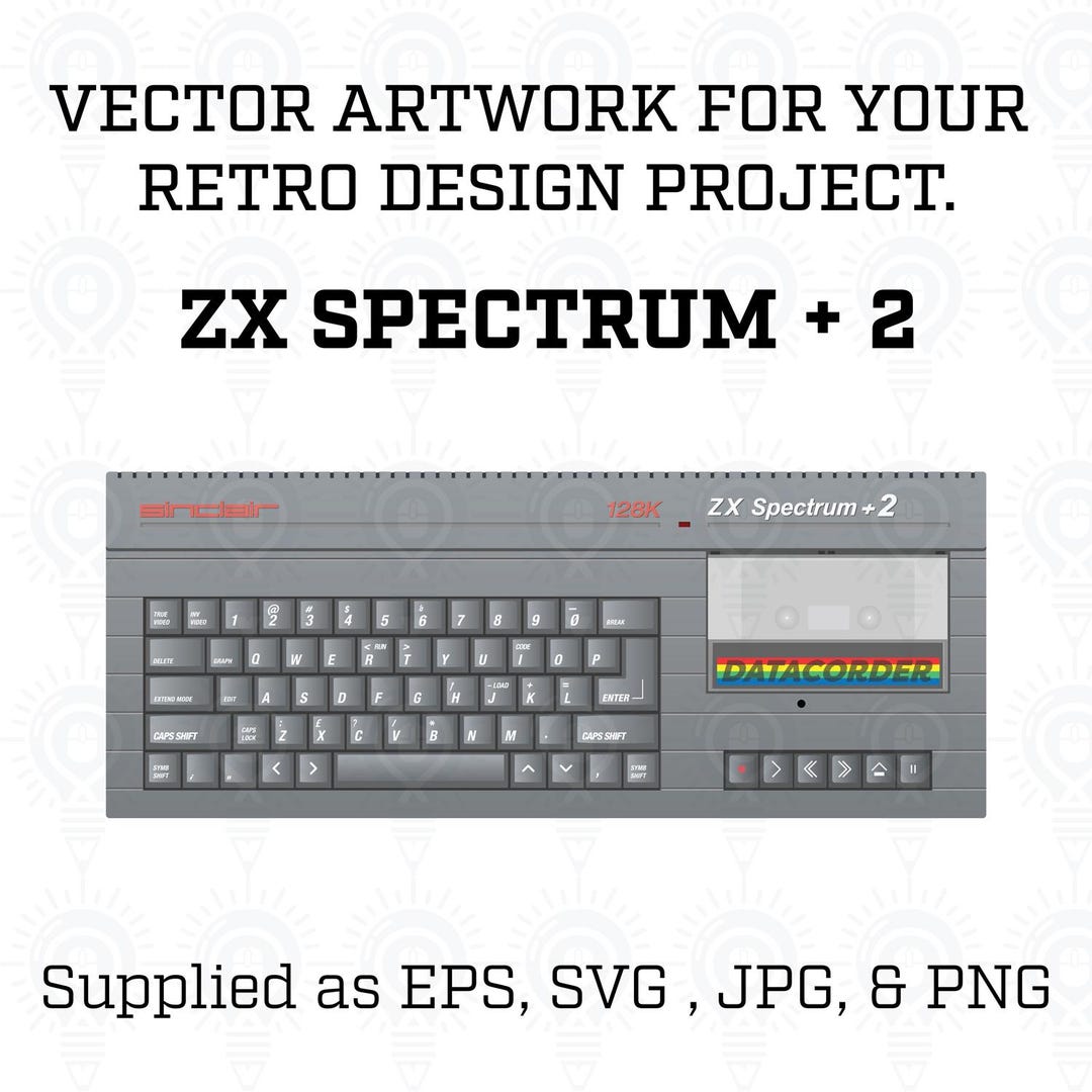 レトロ ZX スペクトラム クリップアート: 8 ビット コンピュータ