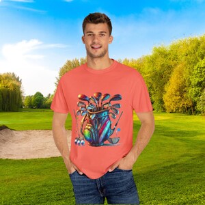 Colorful Golf Club T-Shirt, Unisex Golf Apparel, Sports Tee, Gift for Golf Lovers, Casual Wear, Birthday Present