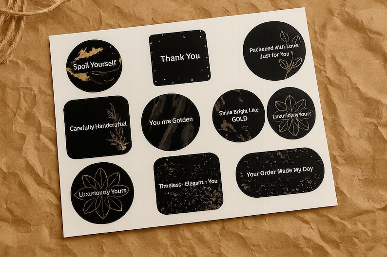 Editable Sticker Card Canva Template Stickers | Digital Labels for Jewelry Packaging ...