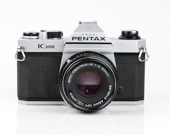 Vintage Pentax K1000 35mm Film Camera w/ SMC Pentax-M 50mm f/2 Lens – Just Tested – Excellent Condition