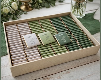 50 Pcs Luxury Wedding Chocolate, Customized Chocolate, Wedding Favors, Wedding Chocolate Favors, Favors For Guests, Engagement Chocolate