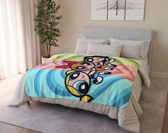 Powerpuff Girls Fleece Sherpa Blanket | Cartoon Kids Throw