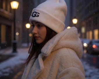 UGG Logo Beanie | Embroidered Knit Cuffed Hat