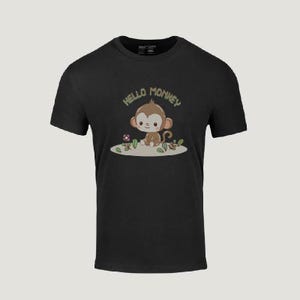 Hello Monkey SVG | Cute Animal png, Funny Monkey Design jpg, Cricut Cut File eps, Digital Art pdf, Sublimation Design dxf