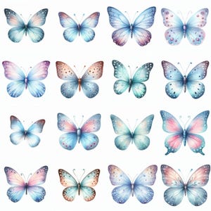 73 Aquarell Schmetterling Clipart PNG Bundle - Bunte Fantasie Schmetterlinge für Sublimation, Aufkleber, Einladungen & digitales Design