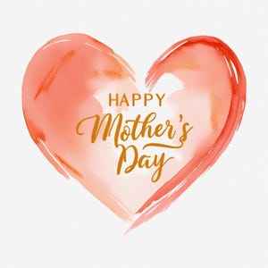 Clipart coeur aquarelle pêche PNG | Téléchargement numérique pour la fête des mères | 300 ppp transparents | Art d'amour imprimable pour cartes, sublimation