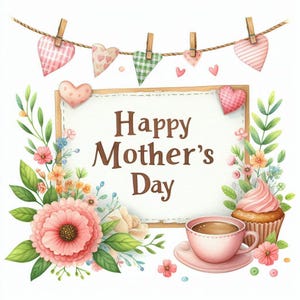 Paquete de 14 imágenes prediseñadas de cartas del Día de la Madre, gráficos PNG de publicaciones del Día de la Madre, sublimación del Día de la Madre DIY, uso comercial incluido