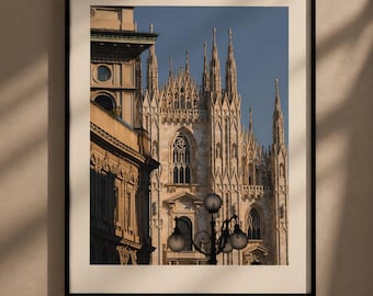 Print kathedraal van Milaan: Duomo di Milano, Italiaanse architectuurfotografie