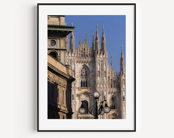 ミラノ・ドゥオーモ水彩画：イタリアの大聖堂美術、ゴシック建築