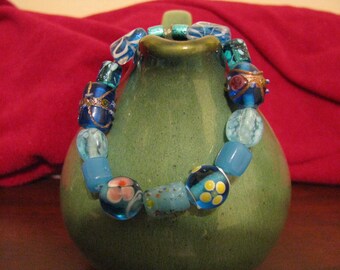 Blue Beaded Bracelet