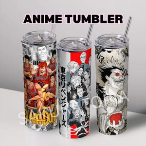 Best Anime Tumbler, Best Anime Tumblers 20oz Anime, Anime Fan Gift, Manga lover, Kawaii, Cute , Tumbler with Lid / Reusable Straw.