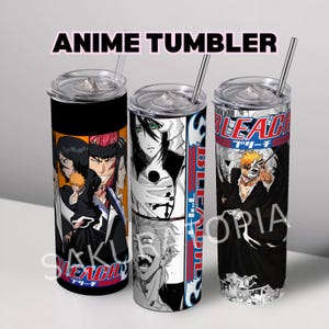 Bleach  Anime Tumbler, Best Anime Tumblers 20oz Anime, Anime Fan Gift, Manga lover, Kawaii, Cute , Tumbler with Lid / Reusable Straw.