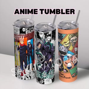 Anime Tumbler, Best Anime Tumblers 20oz Anime, Anime Fan Gift, Manga lover, Kawaii, Cute , Tumbler with Lid / Reusable Straw.