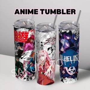 Best Anime Tumbler, Best Anime Tumblers 20oz Anime, Anime Fan Gift, Manga lover, Kawaii, Cute , Tumbler with Lid / Reusable Straw.