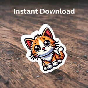 Digital Cat Stickers, Gift For Cat Lovers, Cat Planner Stickers, Stickers For Laptop, Cute stickers, Printable Stickers, Download Gifts
