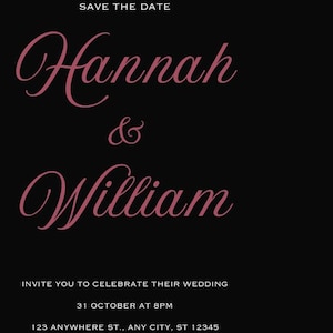 Dark Romance Save The Date