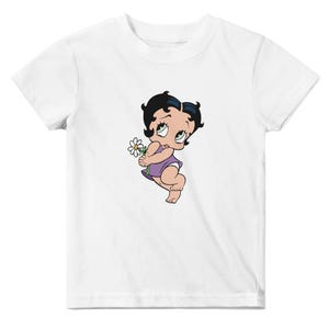 T-shirt Betty Boop baby – schattig T-shirt baby met ronde hals – cartoon babyshirt, babycadeau vintage karakter, uniseks zacht katoenen babyshirt