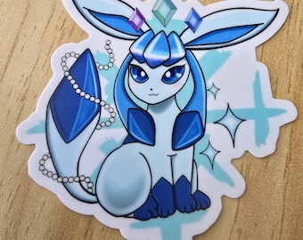 Glaceon Crystals Eeveelution Sticker Shiny