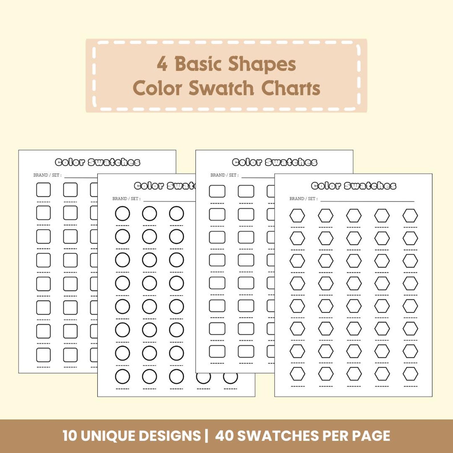 Sharp Color Test Chart Color Swatch Charts, Color Test Pages, Marker Test Chart, Cute & Simple ...